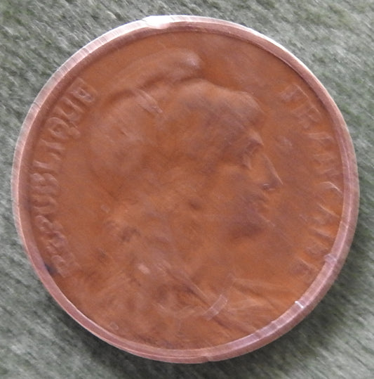 French 1916 5 Centimes Coin Liberty Head