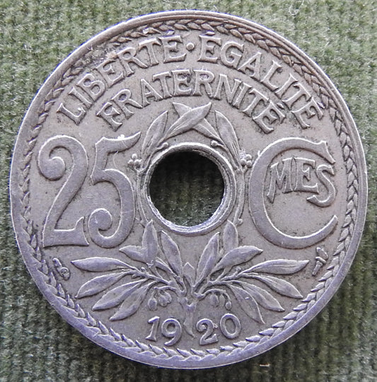 French 1920 25 Centimes Coin - Circulated