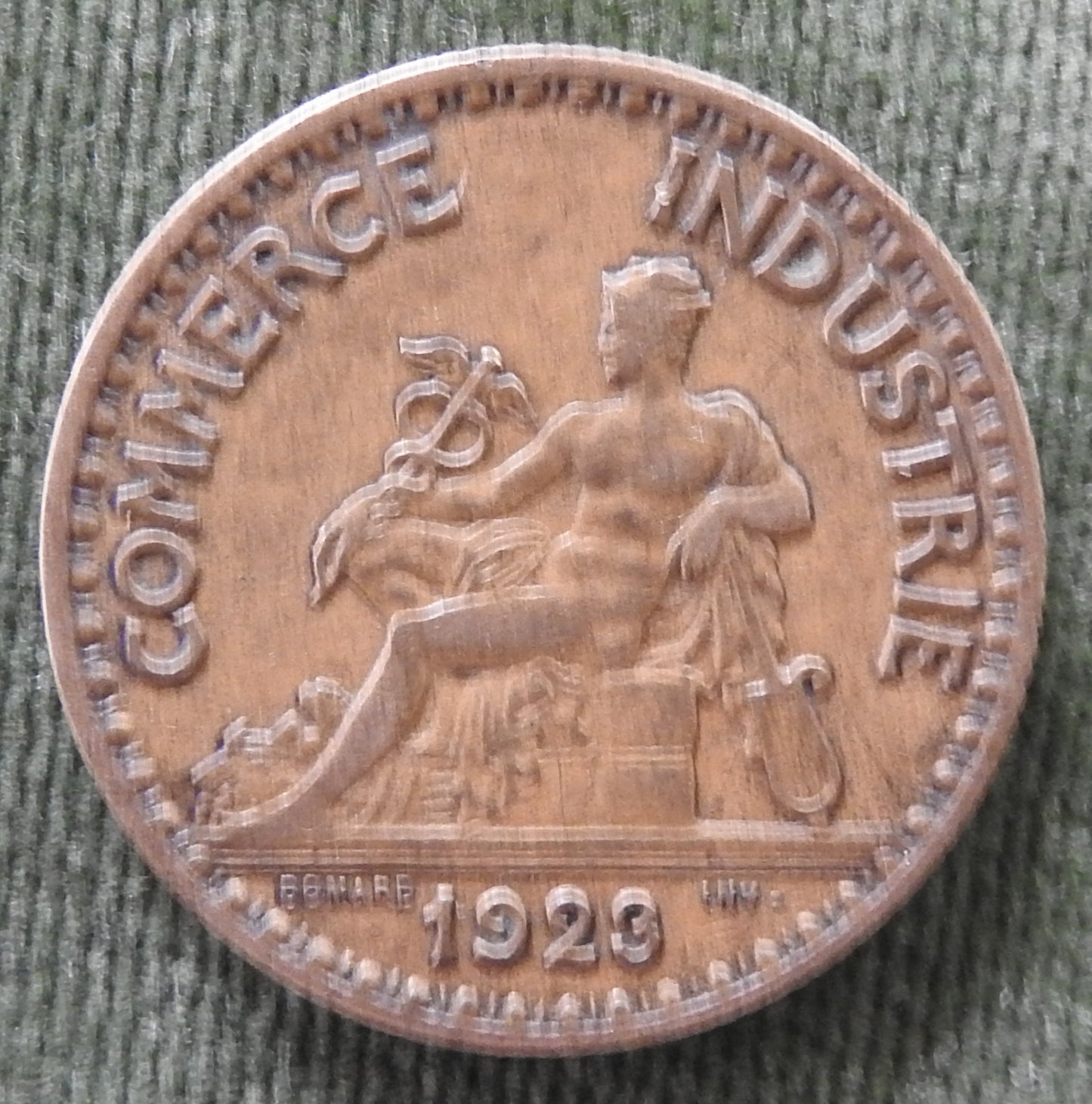 French 1923 2 Two Franc Chamber Of Commerce Coin - Commerce Industrie Coin