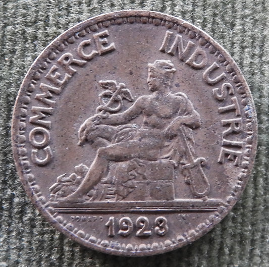 French 1923 50 Centimes Chamber Of Commerce Coin - Commerce Industrie Coin