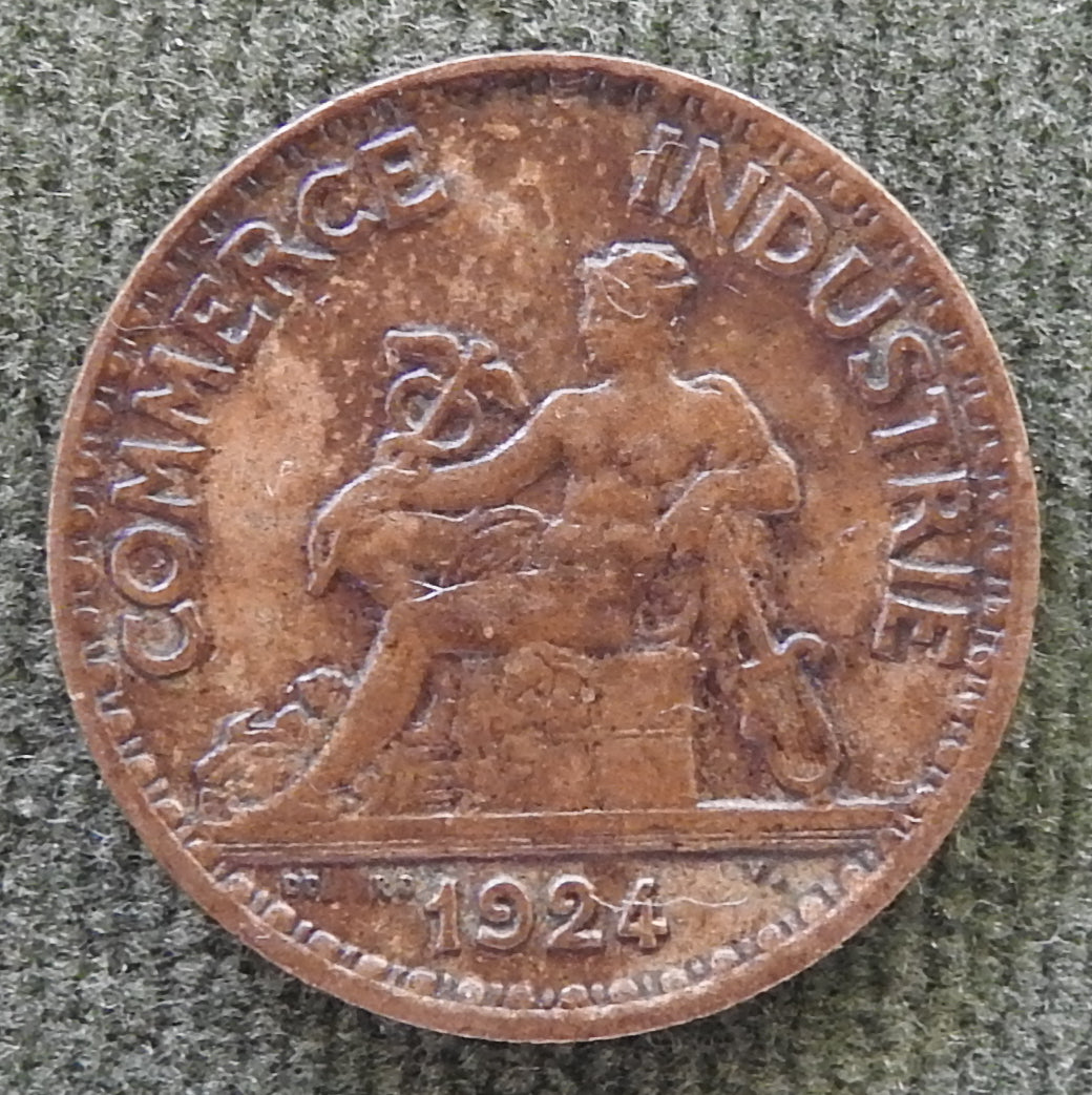 French 1924 50 Centimes Chamber Of Commerce Coin - Commerce Industrie