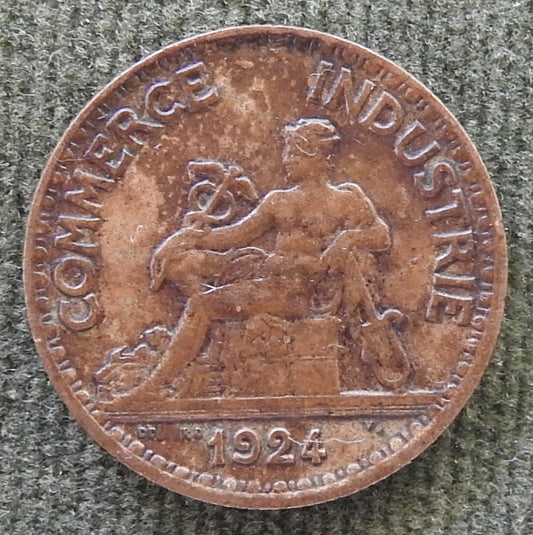 French 1924 50 Centimes Chamber Of Commerce Coin - Commerce Industrie
