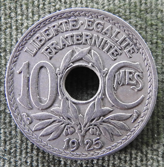 French 1925 10 Centimes Coin - Circulated