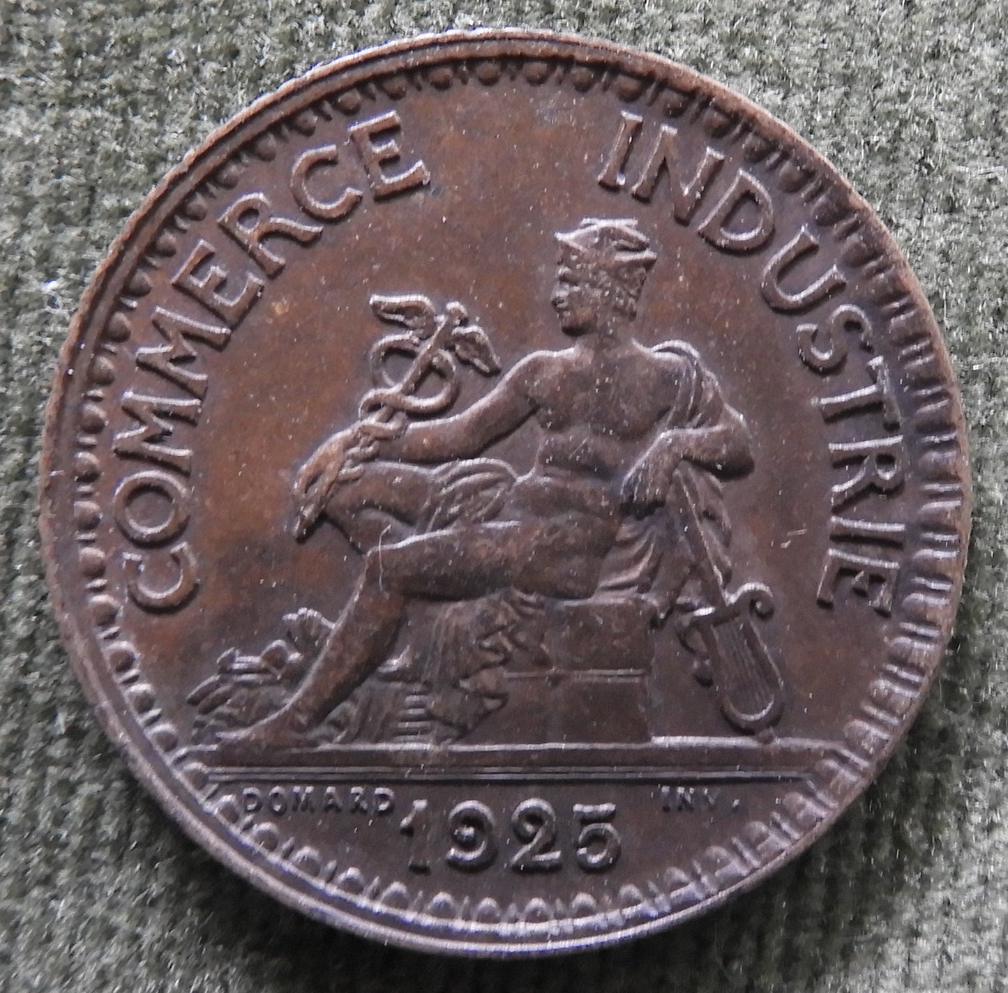 French 1925 1 One Franc Chamber Of Commerce Coin - Commerce Industrie Coin