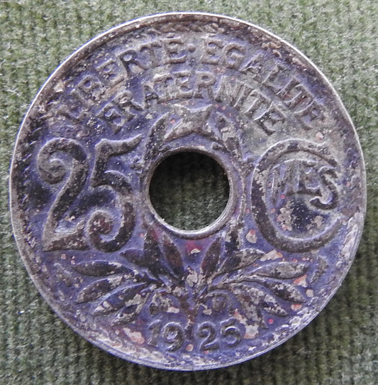 French 1925 25 Centimes Coin - Circulated