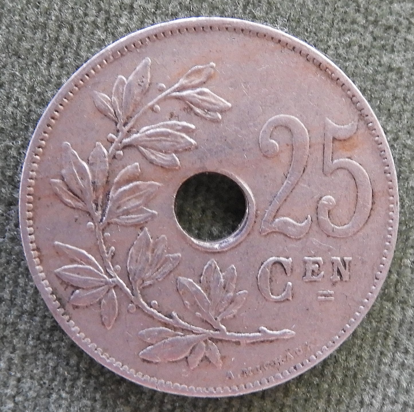 French 1928 25 Centimes Coin