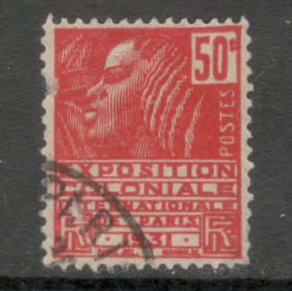 France 1930 50 Centimes International Colony Exhibition Red Stamp