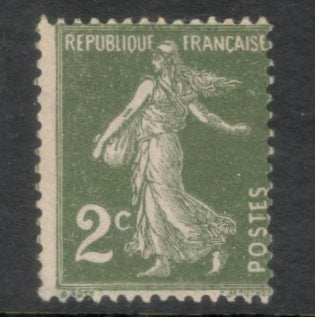 France 1931 2 Centimes Sower Olive Green Stamp