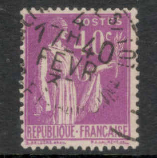 France 1932 40 Centimes Purple Peace Ceres with Olive Branch Stamp