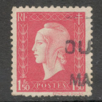 France 1945 1.5 Franc Carmine Red Marianne Stamp