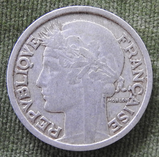 French 1947 2 Franc Coin Wreathed Female Head
