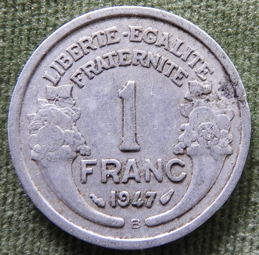 French 1947 B 1 Franc Coin - Circulated
