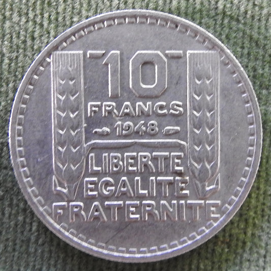 French 1948 10 Franc Coin - Circulated