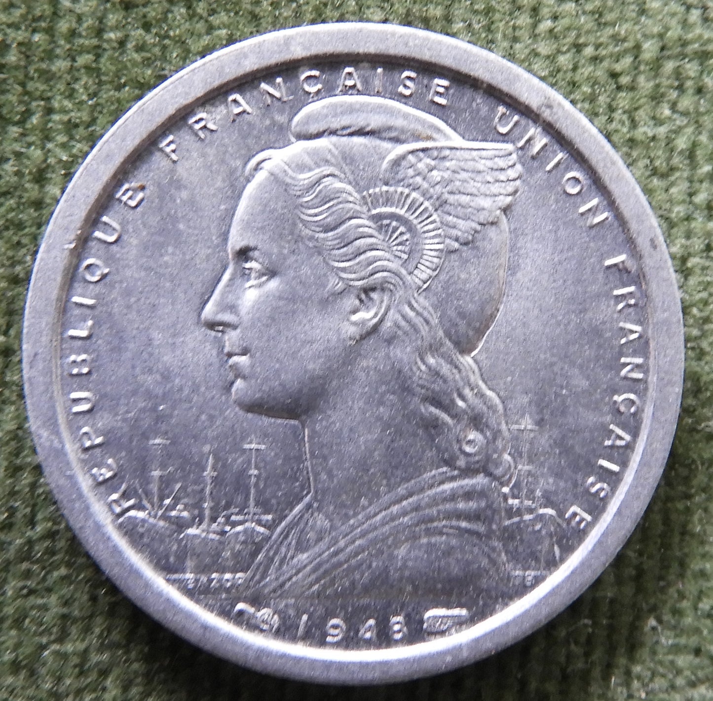 French Cameroon 1948 1 Franc Territoire Du Cameroun Coin - Circulated