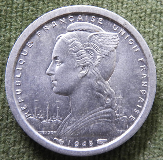 French Cameroon 1948 1 Franc Territoire Du Cameroun Coin - Circulated