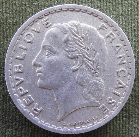 French 1948 5 Franc Coin - Circulated