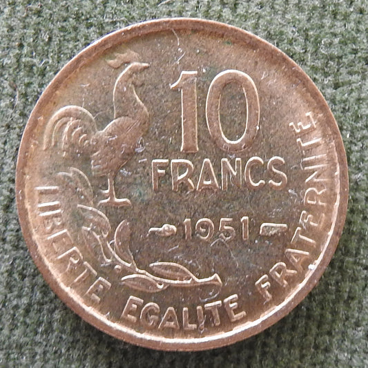 French 1951 10 Franc Coin