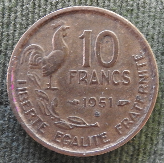 French 1951 B 10 Franc Coin - Circulated