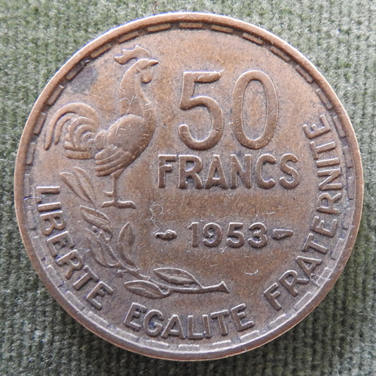 French 1953 50 Franc Coin - Circulated