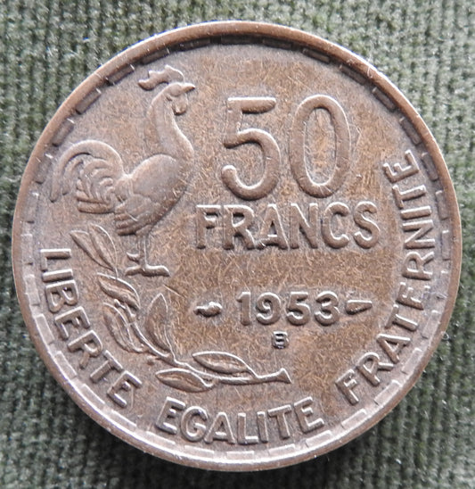 French 1953 50 B Franc Coin - Circulated