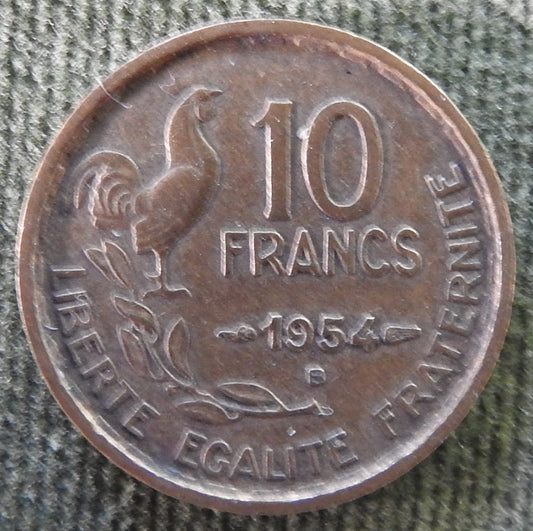 French 1954 B 10 Franc Coin - Circulated