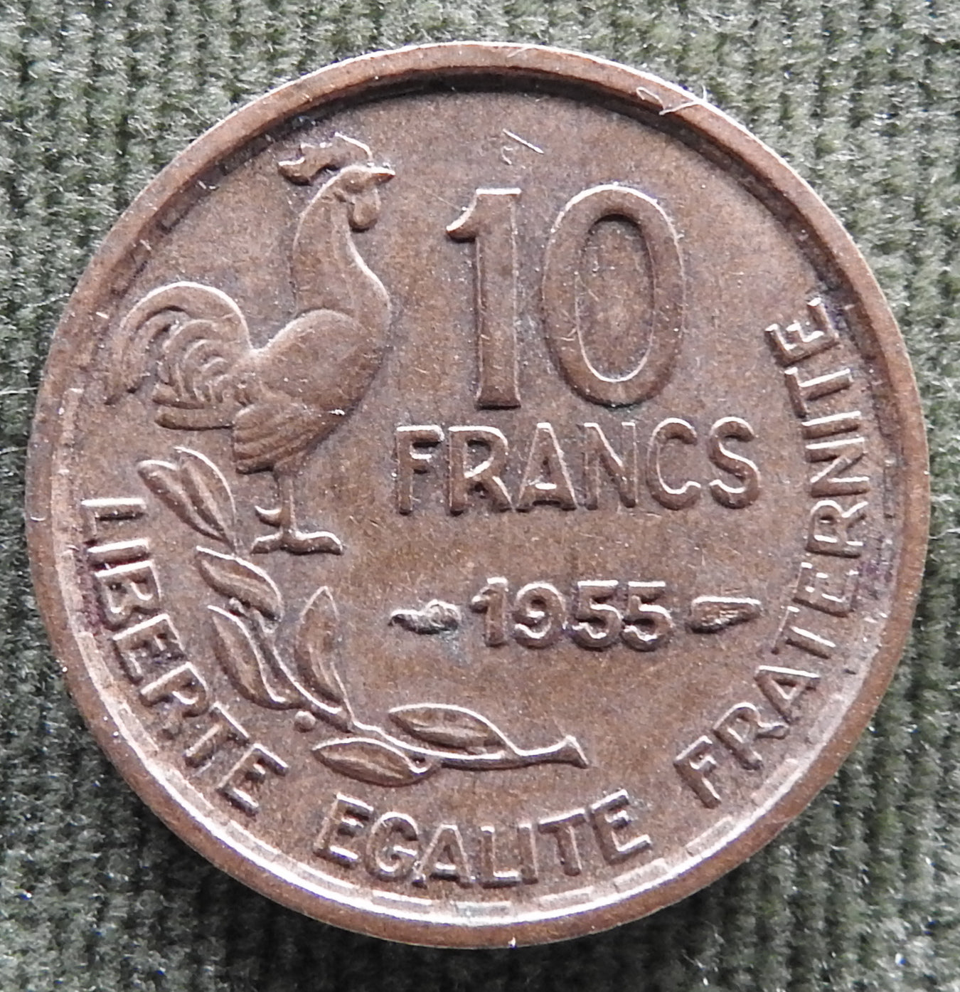 French 1955 10 Franc Coin - Circulated