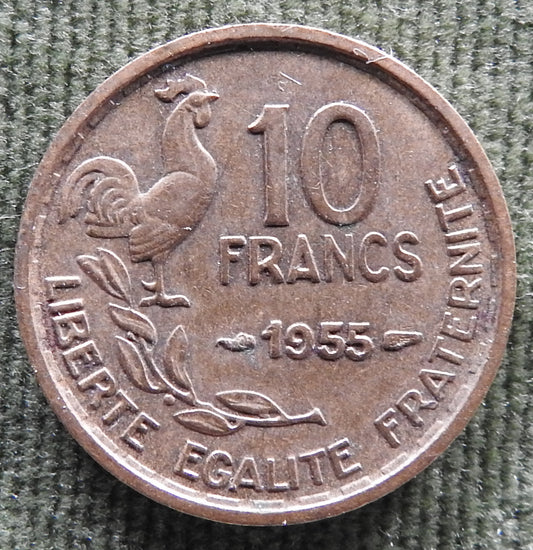 French 1955 10 Franc Coin - Circulated