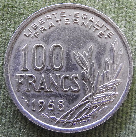 French 1958 100 Franc Coin - Circulated