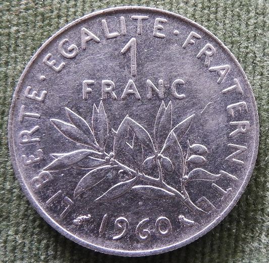 French 1960 1 Franc Coin - Circulated