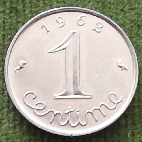 French 1962 1 Centime Coin - Circulated