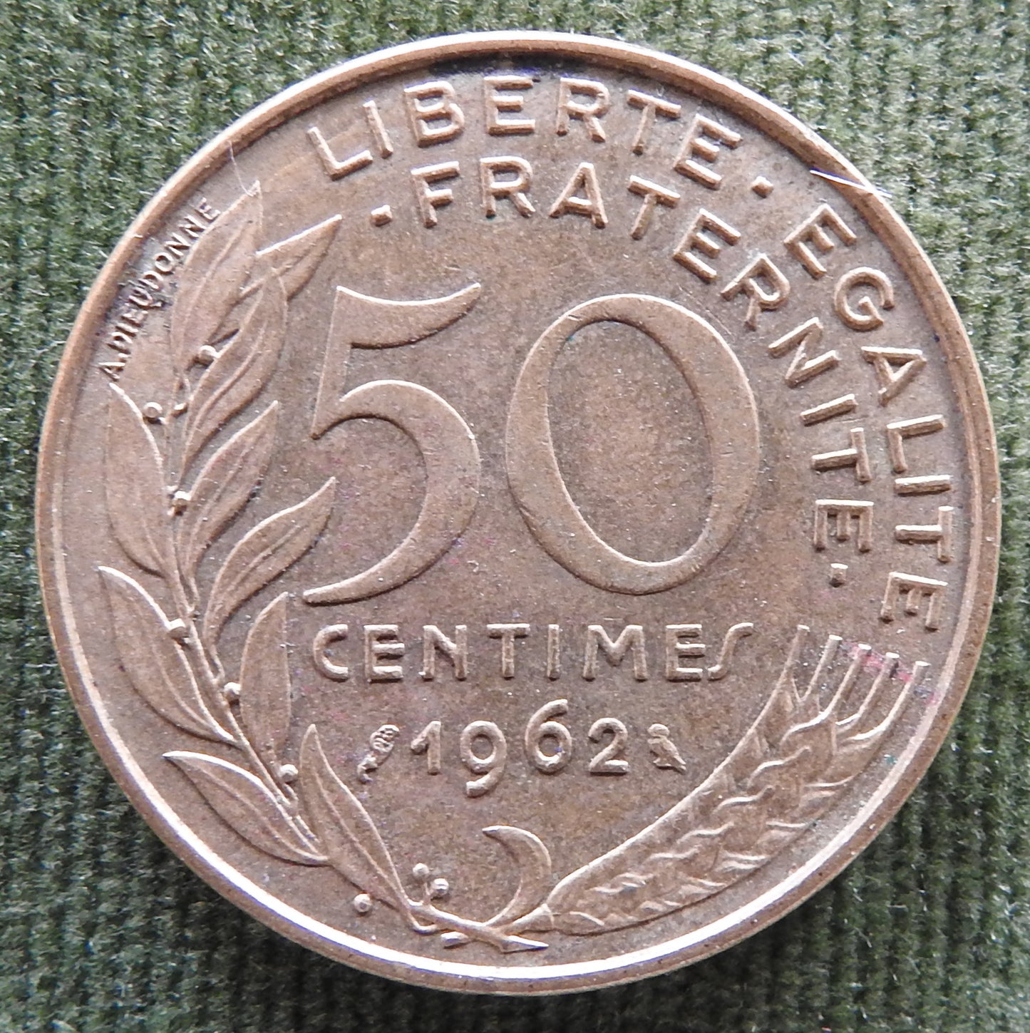French 1962 50 Centimes Coin - Circulated