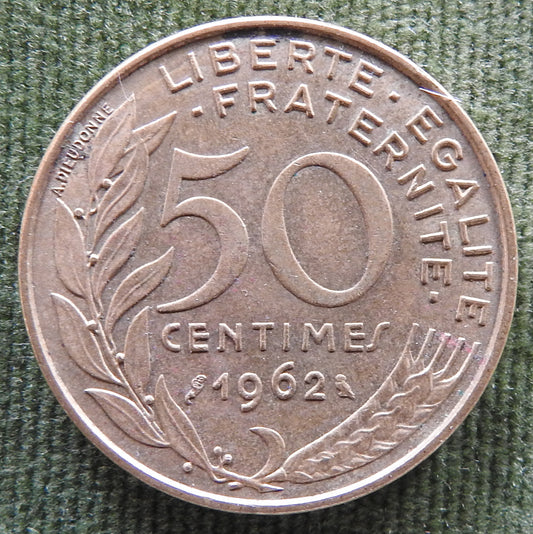 French 1962 50 Centimes Coin - Circulated