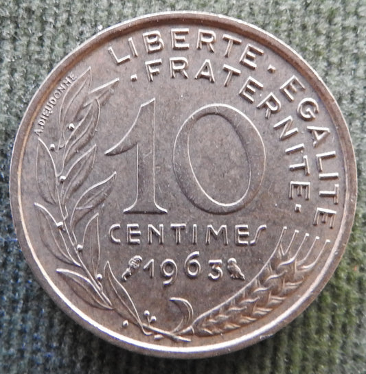 French 1963 10 Centimes Coin - Circulated