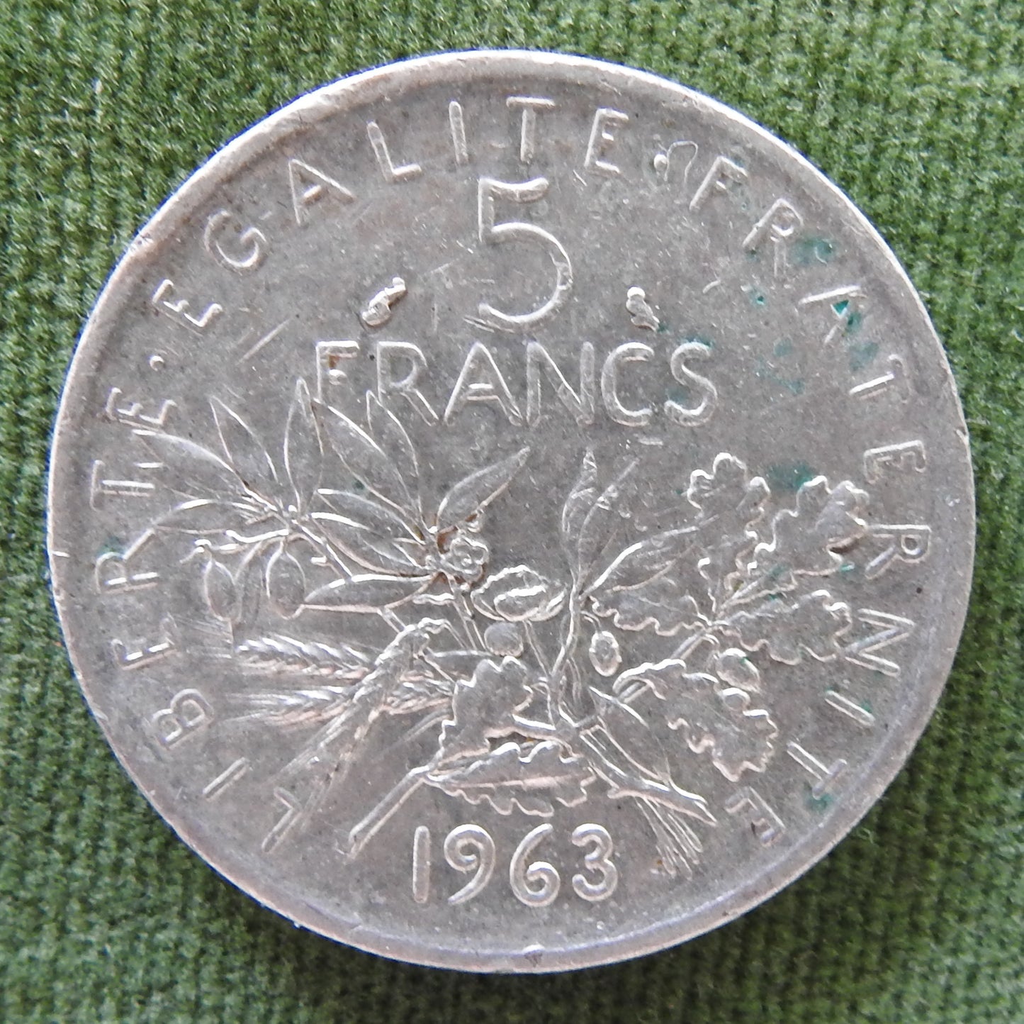 French 1963 5 Franc Silver Coin