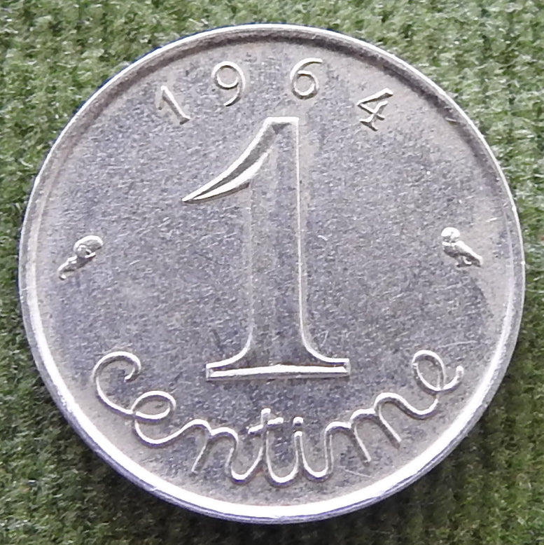 French 1964 1 Centime Coin - Circulated
