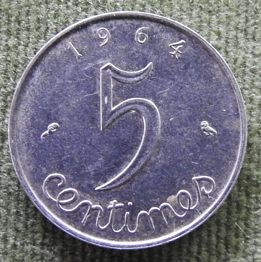 French 1964 5 Centimes Coin - Circulated