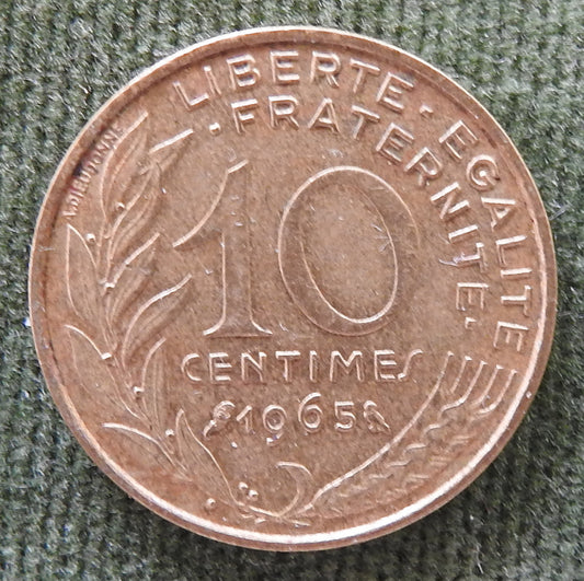 French 1965 10 Centimes Coin