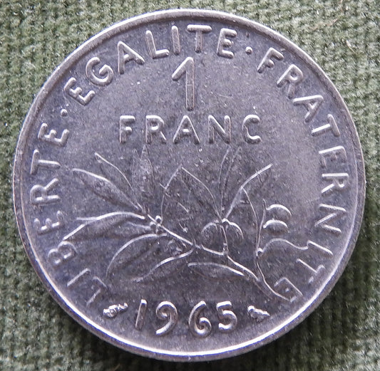 French 1965 1 Franc Coin - Circulated