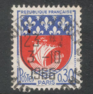 France 1965 City Arms Paris 0.30 Franc Multicoloured Stamp