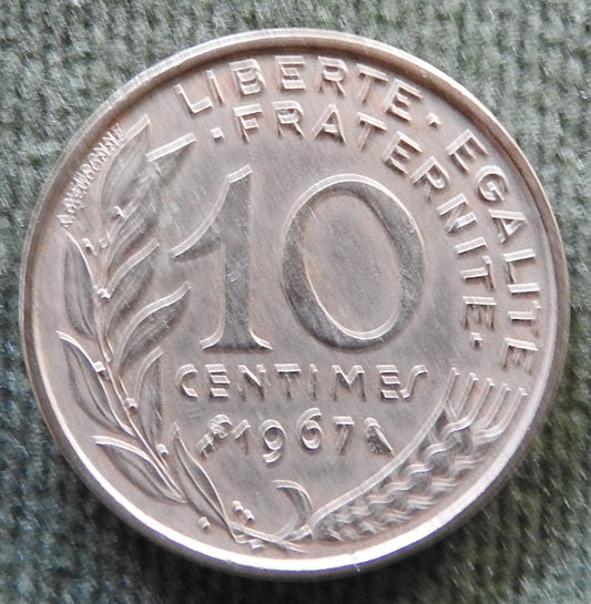 French 1967 10 Centimes Coin - Circulated