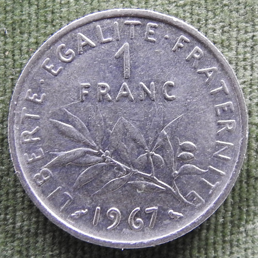 French 1967 1 Franc Coin - Circulated