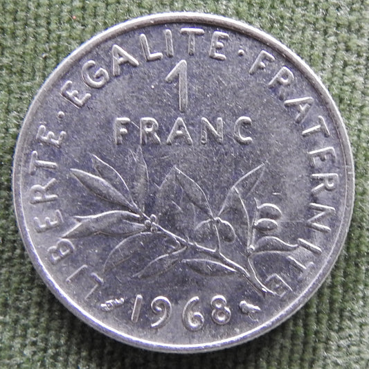 French 1968 1 Franc Coin - Circulated