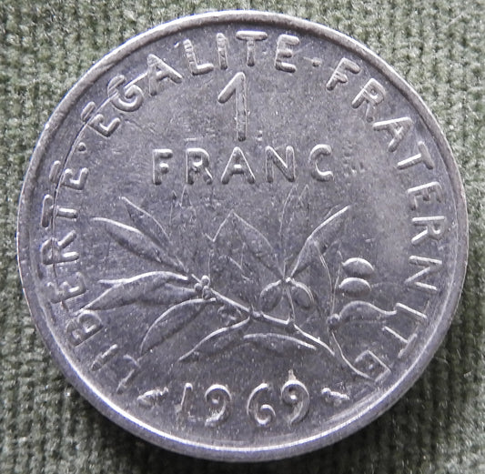 French 1969 1 Franc Coin - Circulated