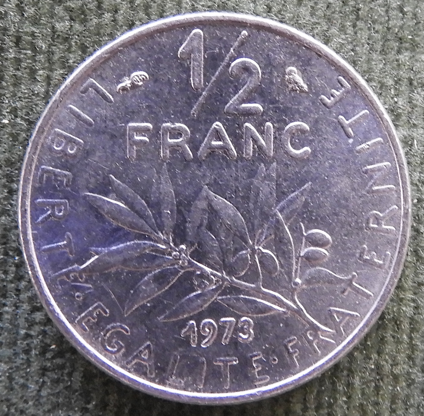 French 1973 1/2 Franc Coin - Circulated