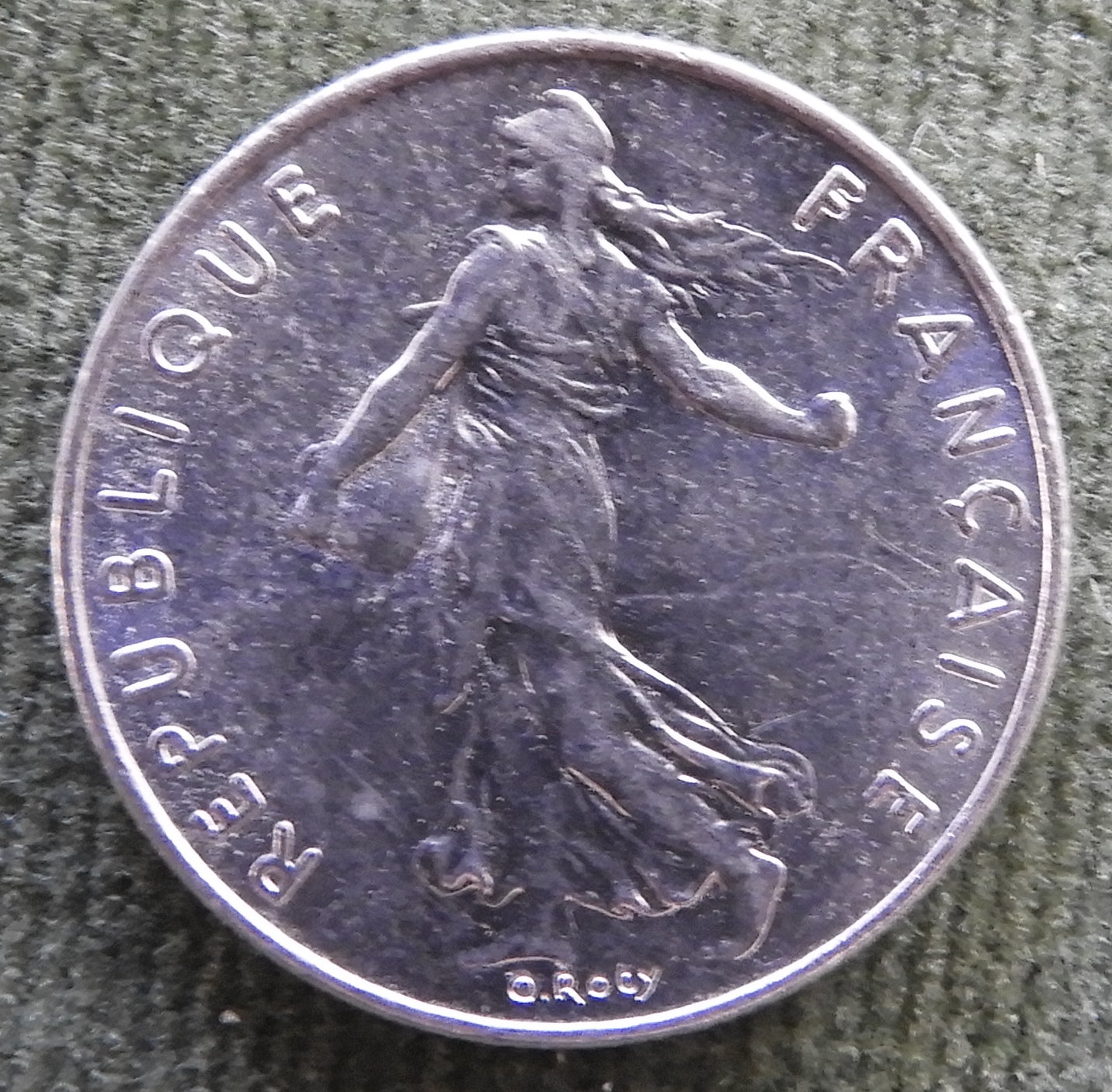 French 1973 1/2 Franc Coin - Circulated