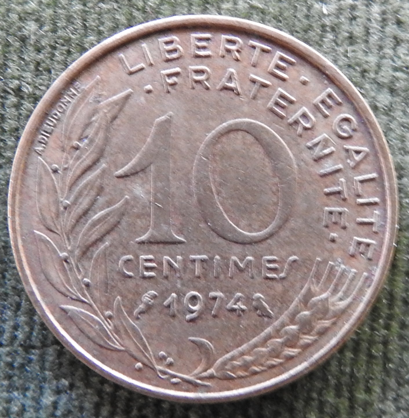 French 1974 10 Centimes Coin - Circulated