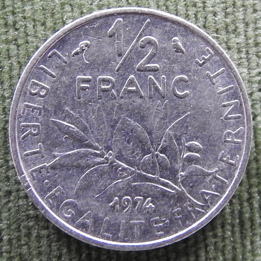 French 1974 1/2 Franc Coin - Circulated