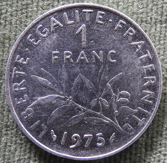 French 1975 1 Franc Coin - Circulated