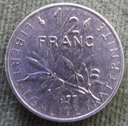French 1977 1/2 Franc Coin - Circulated