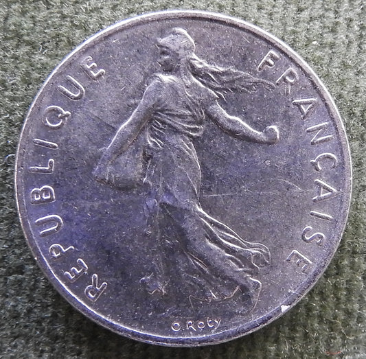 French 1977 1/2 Franc Coin - Circulated